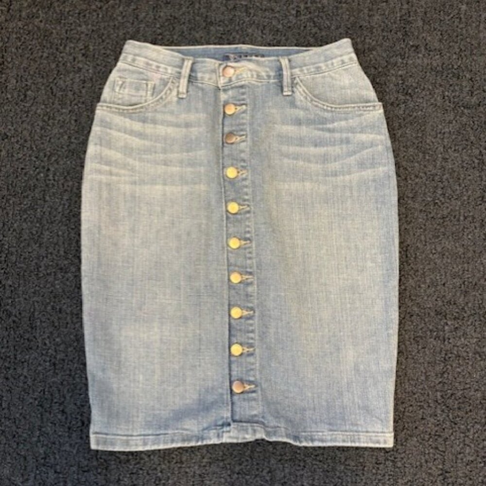 Guess Jean Front Button Down Skirt